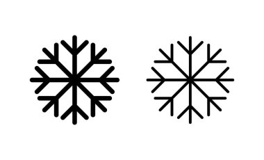 Kar ikonu vektörü. kar tanesi işareti ve sembol