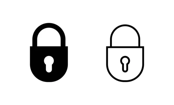 Ikoon Vector Vergrendelen Hangslotteken Symbool Versleuteling Icoon Veiligheidssymbool — Stockvector