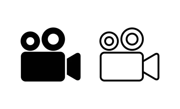 Vecteur Icône Vidéo Signe Symbole Caméra Vidéo Enseigne Cinéma Cinéma — Image vectorielle
