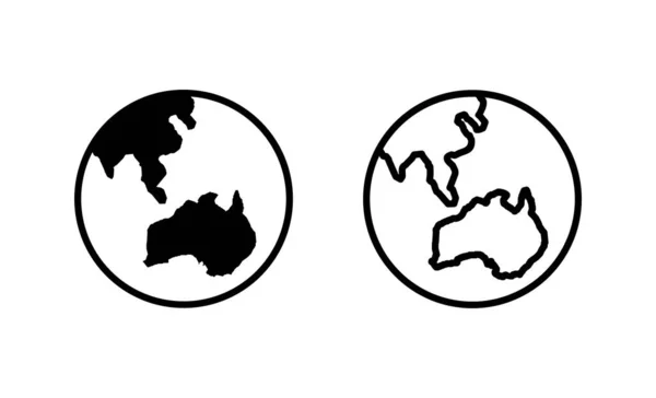 Vetor Mapa Mundial Símbolo Símbolo Mapa Mundial Ícone Globo — Vetor de Stock