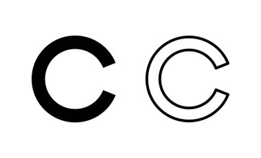 Telif hakkı simgesi vektörü. telif hakkı işareti ve sembol