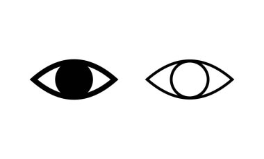 Göz simgesi vektörü. Göz işareti ve sembol. Bak ve Görüş simgesi. 