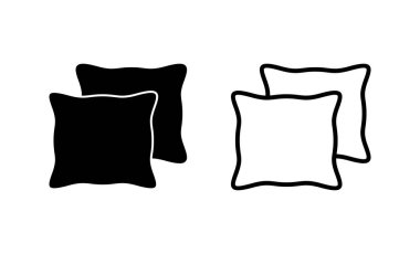Yastık simgesi vektörü. Yastık işareti ve sembol. Rahat yumuşacık yastık.