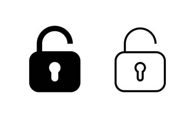Simge vektörünü aç. İşaret ve sembolün kilidini aç. Kilitlenmemiş asma kilit simgesi