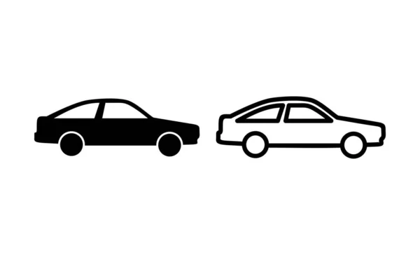 車のアイコンベクトル 車の記号と記号 小さなセダン — ストックベクタ