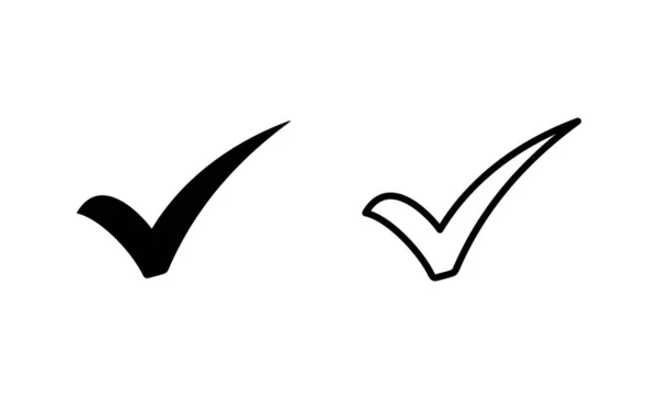 Häkchen Beim Symbol Vektor Häkchen Auf Zeichen Und Symbol — Stockvektor