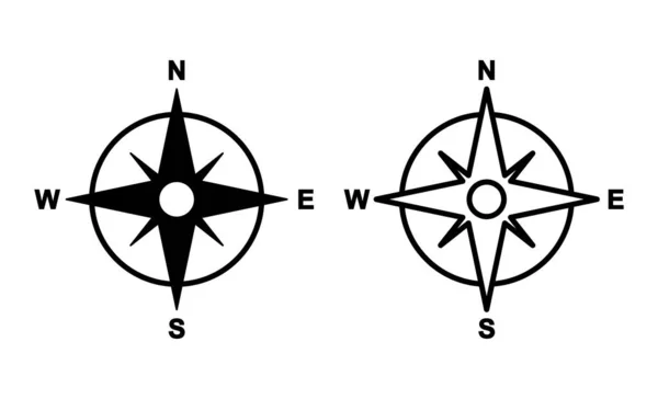 Kompassvektor Pil Kompass Ikon Tecken Och Symbol — Stock vektor