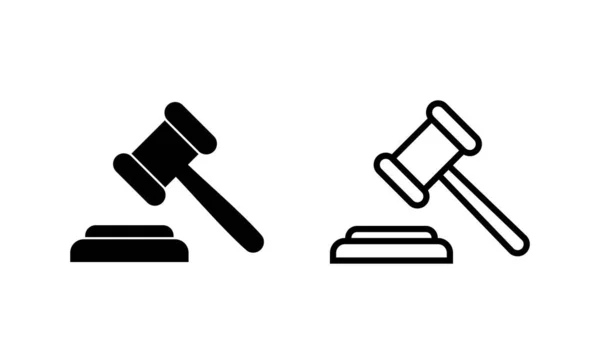 Gavel Ikon Vektörü Yargıç Tokmak Işareti Sembol Kanun Simgesi Açık — Stok Vektör