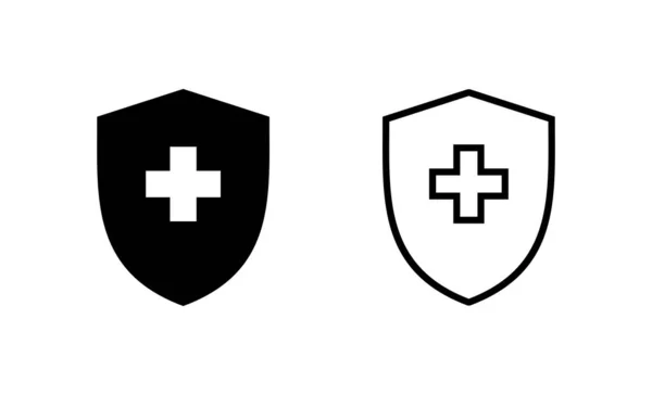 Ikona Ubezpieczenia Zdrowotnego Znak Symbol Ubezpieczeniowego Dokumentu Zdrowia — Wektor stockowy