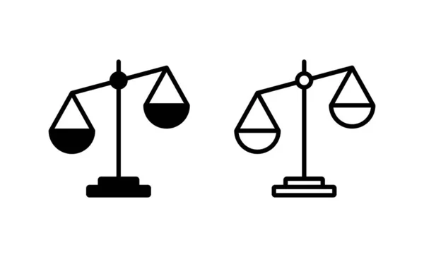 Skala Vektor Ikon Ikon Skala Hukum Tanda Keadilan Dan Simbol - Stok Vektor
