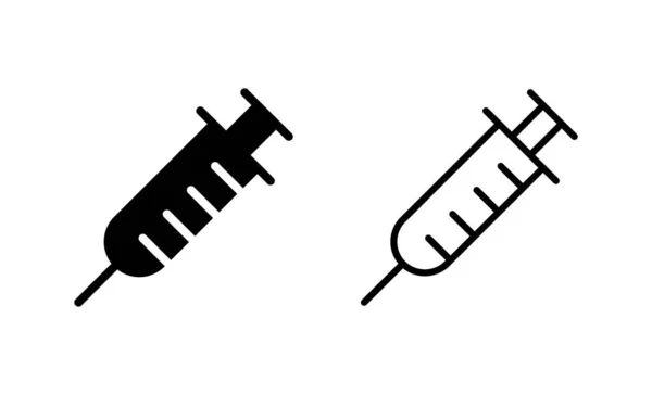 シリンジアイコンベクトル 注射の記号と記号ワクチンのアイコン — ストックベクタ