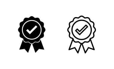 Onaylanmış simge vektörü. Onaylanmış Madalya Simgesi