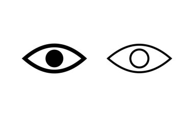 Göz simgesi vektörü. Göz işareti ve sembol. Bak ve Görüş simgesi. 