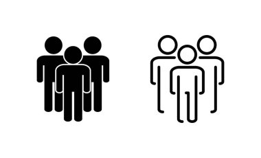 İnsanlar ikon vektörü. İmza ve sembol. Kullanıcı Simgesi vektörü