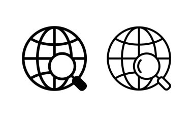 Web simgesi vektörü. Web tabelalarına ve sembollere git. Web tıklama simgesi. Genel arama simgesi