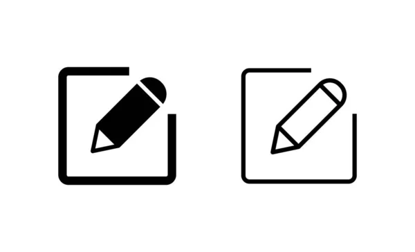 Redigera Ikonen Vektor Redigera Dokument Tecken Och Symbol Redigera Textikonen — Stock vektor