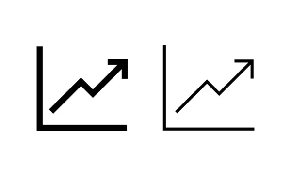 Vetor Ícone Gráfico Crescente Sinal Gráfico Símbolo Ícone Diagrama —  Vetores de Stock