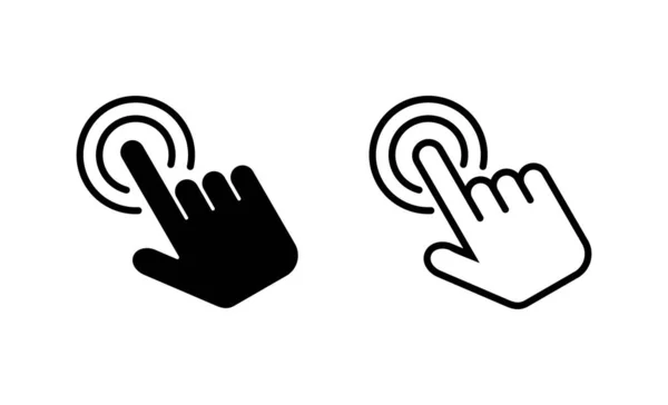 Hand Κλικ Διάνυσμα Εικονίδιο Σημάδι Δείκτη Και Σύμβολο Εικονίδιο Δρομέα — Διανυσματικό Αρχείο