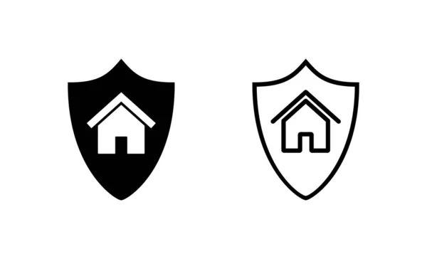 Vektor Ikony Pojištění Domu Ochranná Značka Symbol Domu — Stockový vektor