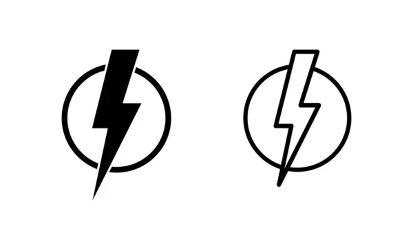 Lightning Icon Vector Electric Sign Symbol Power Icon Energy Sign — Stock Vector