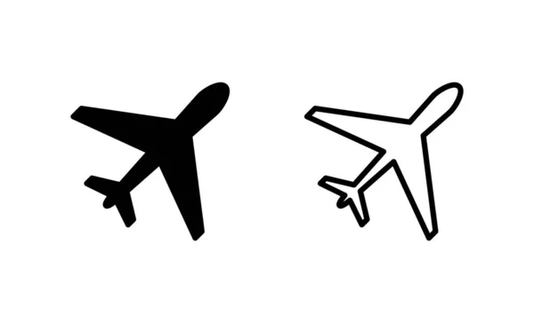平面アイコンベクトル 飛行機の記号と記号 飛行輸送記号 交通標識だ 飛行機 — ストックベクタ