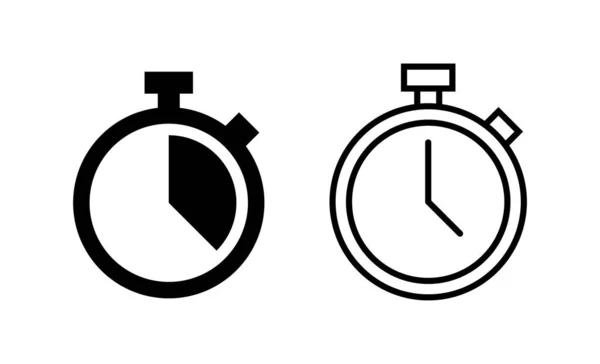 Stoppur Ikonen Vektor Timertecken Och Symbol Nedräkningsikonen Tidsfrist — Stock vektor