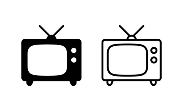 Vettore Icone Televisive Segno Simbolo Della Televisione — Vettoriale Stock