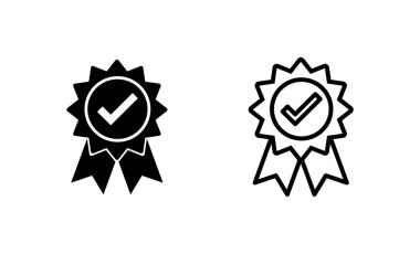 Onaylanmış simge vektörü. Onaylanmış Madalya Simgesi