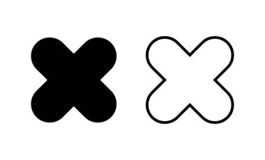 Simge vektörünü kapat. İşareti ve sembolü sil. çapraz işaret