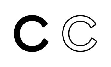 Telif hakkı simgesi vektörü. telif hakkı işareti ve sembol