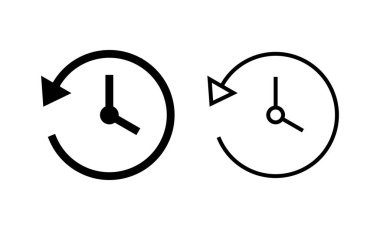 Tarih simgesi vektörü. Son olay geçmişi işareti ve simgesi