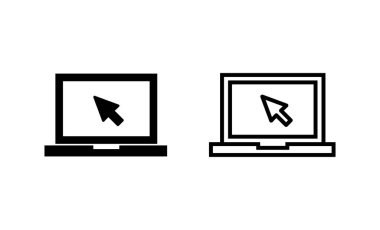 Dizüstü bilgisayar simgesi vektörü. bilgisayar işareti ve sembol