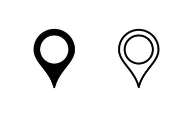 Pin simgesi vektörü. Yer işareti ve sembol. hedef simgesi. harita iğnesi