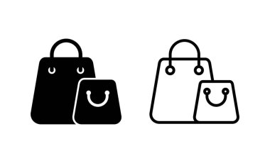 Alışveriş poşeti ikon vektörü. Alışveriş işareti ve sembol