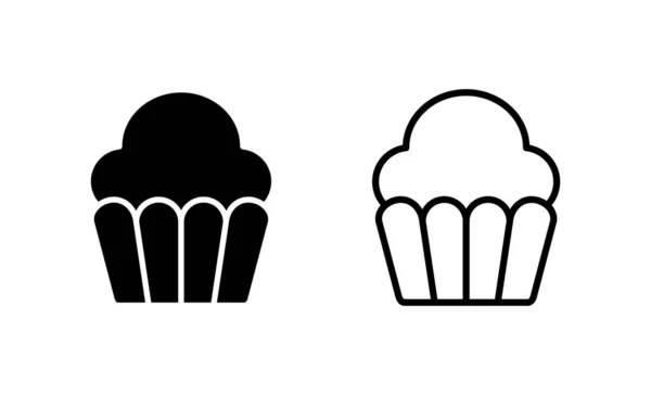 Cup Cake Icon Vector Cup Cake Sign Symbol — Stock Vector