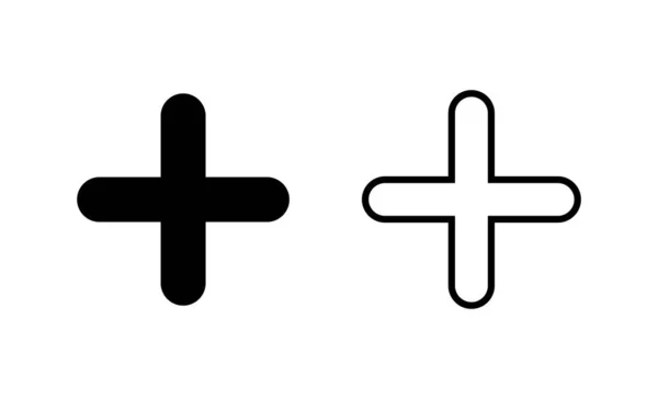 Συν Εικονίδιο Διάνυσμα Προσθήκη Συν Σύμβολο Και Σύμβολο — Διανυσματικό Αρχείο