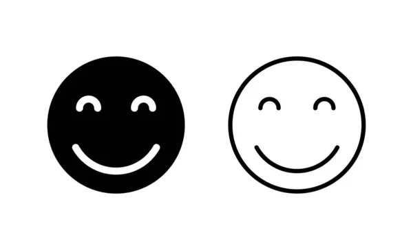 Vettore Icone Sorridenti Icona Emoticon Sorriso Segno Simbolo Feedback — Vettoriale Stock