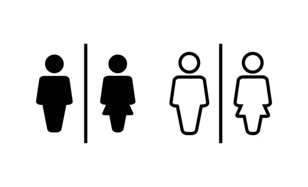Toilet Icoon Vector Meisjes Jongens Toiletten Teken Symbool Badkamerbord Toilet — Stockvector