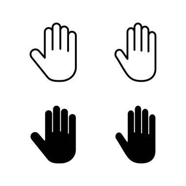 El simgeleri vektörü. El işareti ve sembol. Avuç