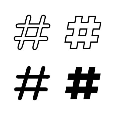 Etiket simgeleri vektörü. hashtag işareti ve sembol