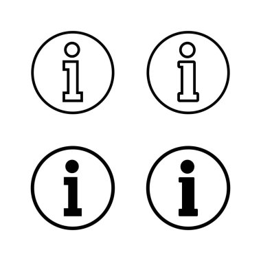 Bilgi simgeleri vektörü. İmza ve sembol hakkında. Faq simgesi