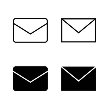 Posta simgeleri vektörü. e-posta işareti ve sembol. E- posta simgesi. Zarf simgesi