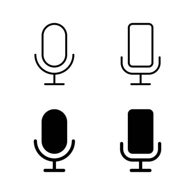 Mikrofon simgeleri vektörü. Karaoke işareti ve sembol