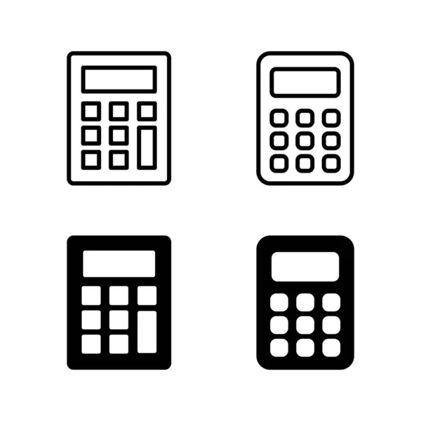 Calculadora Iconos Vector Calculadora Contable Signo Símbolo — Vector de stock