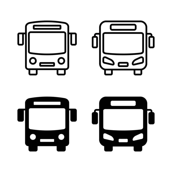 Vetor Ícones Ônibus Sinal Ônibus Símbolo —  Vetores de Stock