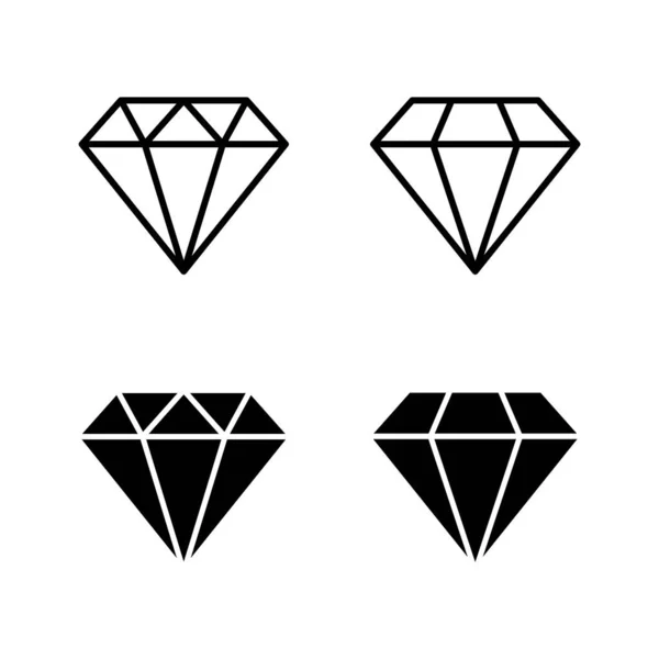 Diamentowe Ikony Wektor Znak Diamentowych Klejnotów Symbol — Wektor stockowy