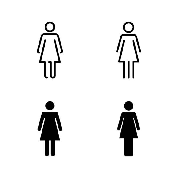 Weibliche Symbole Als Vektor Zeichen Und Symbol Der Frau — Stockvektor
