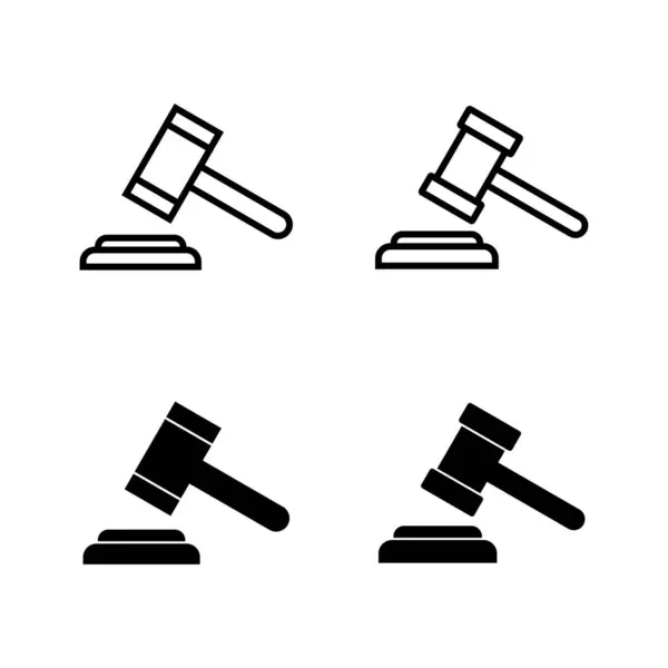Ikony Gavla Wektor Znak Symbol Młotka Sędziego Ikona Prawa Młot — Wektor stockowy