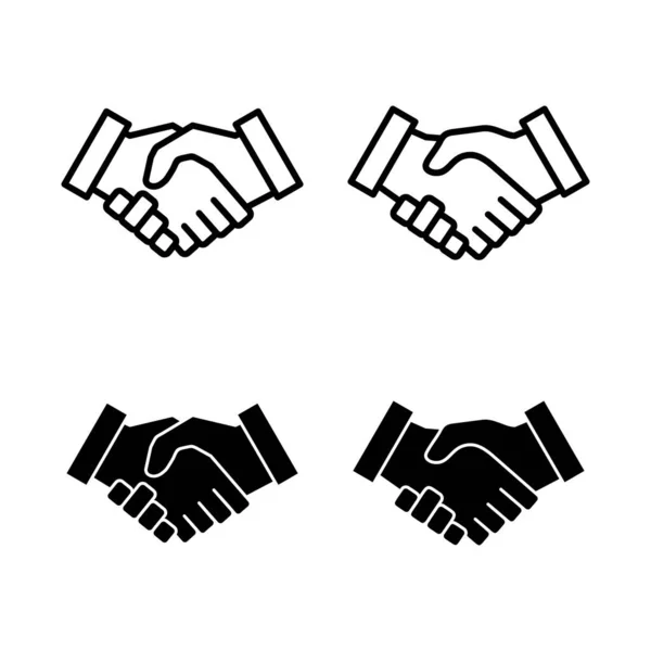 Kézfogás Ikonok Vektor Üzleti Kézfogás Jel Szimbólum Kapcsolattartási Megállapodás — Stock Vector