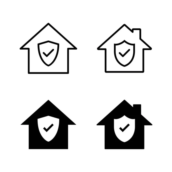 ホーム保険のアイコンベクトル 家の保護記号と記号 — ストックベクタ